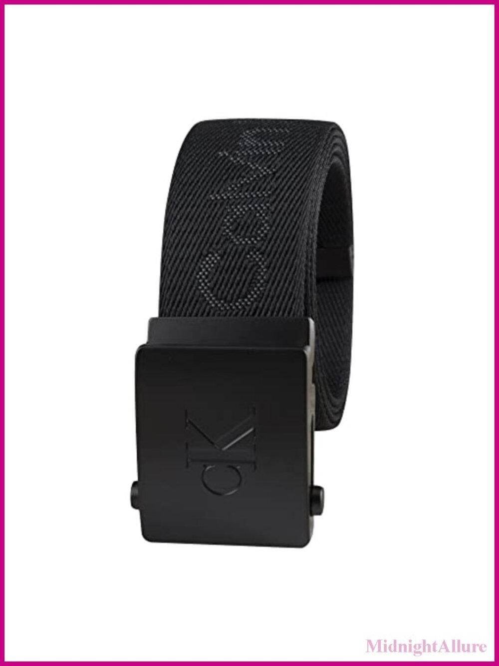 Calvin Klein Recycled Polyester Web Belt with Silver Buckle
